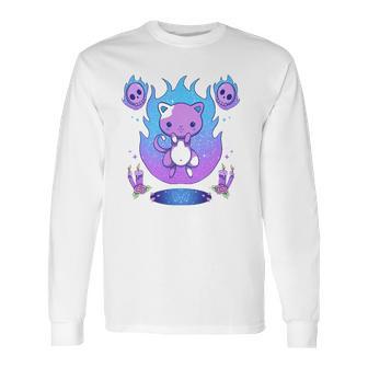 Creepy Kawaii Pastel Goth Cat Kawaii Clothes Mall Goth Long Sleeve T-Shirt | Favorety UK