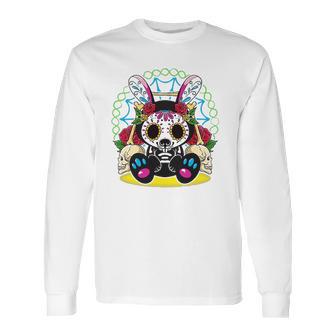 Day Of The Dead Dia De Los Muertos Bunny Sugar Skull Long Sleeve T-Shirt | Favorety AU