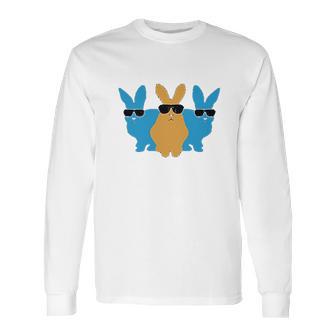 Easter Bunny Hip Trio Bunnies Funny Gift For Easter Kids Long Sleeve T-Shirt | Favorety CA