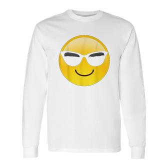 Emoji Cool Shades Smiley Face Sunglasses Confident Awesome Long Sleeve T-Shirt | Favorety CA