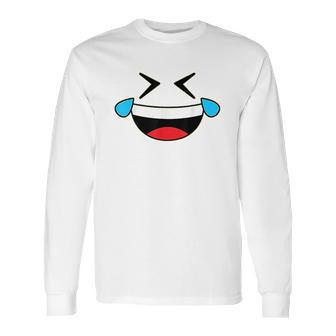 Emojis Costume Crying Laughing Emoticon Tears Long Sleeve T-Shirt | Favorety AU