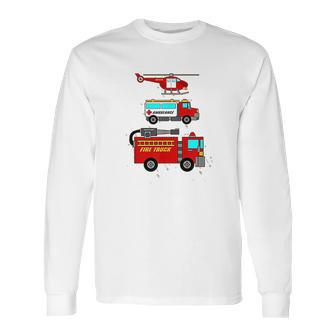 Ems Fire Truck Ambulance Rescue Helicopter Long Sleeve T-Shirt | Favorety