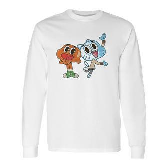 Fifth Sun Girls The Amazing World Of Gumball Darwin And Gumball Grin Long Sleeve T-Shirt | Favorety AU