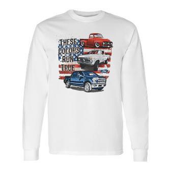 Ford 100Th Anniversary Red White Blue Trucks Long Sleeve T-Shirt | Favorety AU