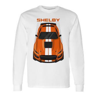 Ford Mustang Shelby Gt500 2020 2021 Twister Orange White Stripes Long Sleeve T-Shirt | Favorety