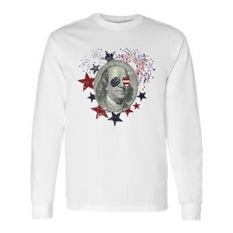 Fourth Of July Ben Franklin Patriotic American Long Sleeve T-Shirt | Favorety