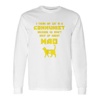 Funny Cat Joke Communist Meow Long Sleeve T-Shirt | Favorety DE