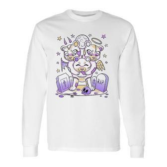 Funny Gift Tee Cute Kawaii Pastel Goth Clothes Creepy Bear Long Sleeve T-Shirt | Favorety UK