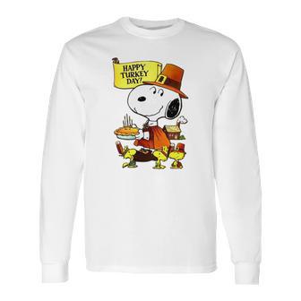 Happy Turkey Day Snoopy And Woodstock Thanksgiving Day Shirt Long Sleeve T-Shirt | Favorety CA