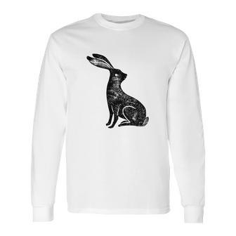 Hare Lino Print Hare Mad March Animal Long Sleeve T-Shirt | Favorety UK