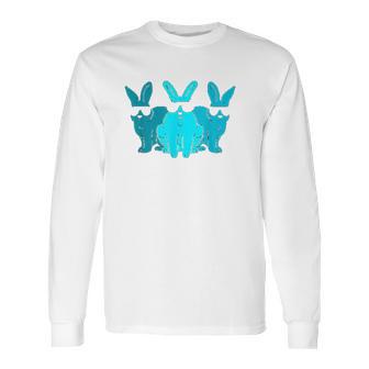 Hip Trio Bunnies Shades Funny Hipster Easter Long Sleeve T-Shirt | Favorety AU