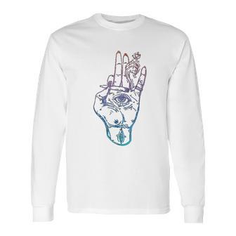 Illuminati Smoking Spliff Hand Stoner 420 Long Sleeve T-Shirt | Favorety UK