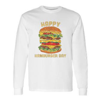 Junk Food Cheeseburger Hamburger Day Burger Fries Long Sleeve T-Shirt | Favorety