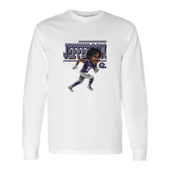 Justin Jefferson Cartoon Long Sleeve T-Shirt | Favorety UK