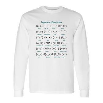 Kaomoji Kawaii Cute Japanese Text Face Emoticons Emoji Cool Gifts Tshirt Long Sleeve T-Shirt | Favorety