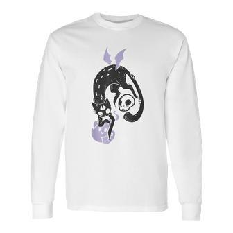 Kawaii Black Cat Pastel Goth Soft Grunge Clothing Long Sleeve T-Shirt | Favorety DE