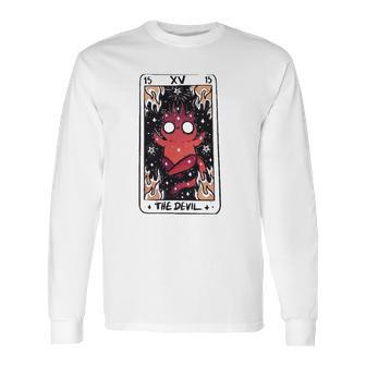 Kawaii Pastel Goth Art The Devil Tarot Cute Demon Cat Creepy Long Sleeve T-Shirt | Favorety