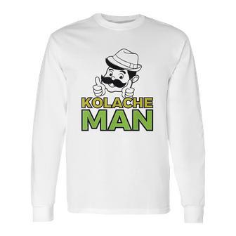 Kolache Man Czech Slovak Pastry Central Europe Design Long Sleeve T-Shirt | Favorety DE