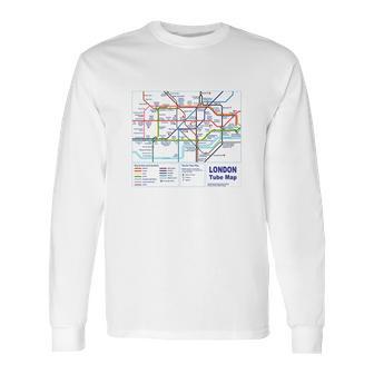 London Tourist Metro Underground Tube Map T Shirt British Long Sleeve T-Shirt | Favorety DE