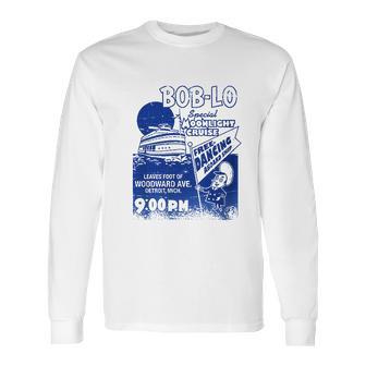 Made In Detroit Boblo Poster Heather Blue Navy Long Sleeve T-Shirt | Favorety UK