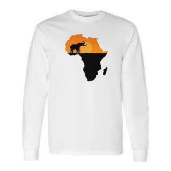 Majestic Elephant Strolling Into The Sun Africa Long Sleeve T-Shirt | Favorety UK