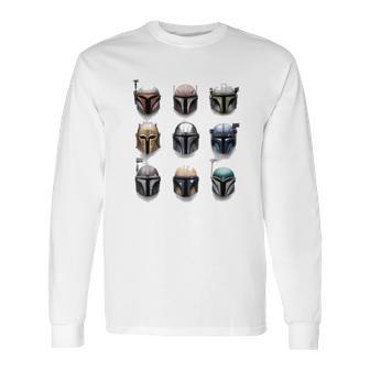 The Mandalorian Battle Worn Helmets Long Sleeve T-Shirt | Favorety