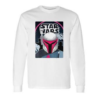 The Mandalorian Neon 80S Comic Cover Long Sleeve T-Shirt | Favorety