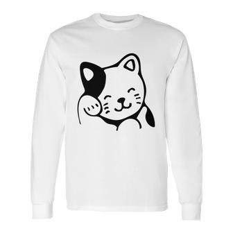 Maneki Neko Shirt Asian Good Luck Cat Long Sleeve T-Shirt | Favorety