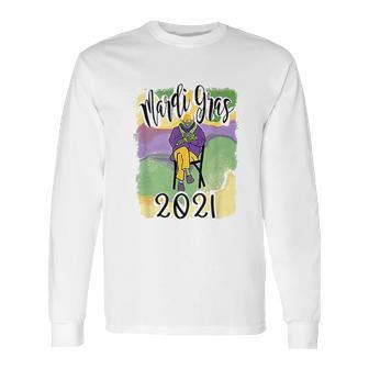 Mardi Gras Cozy Bernie Sanders Sitting Inauguration Funny Long Sleeve T-Shirt | Favorety CA