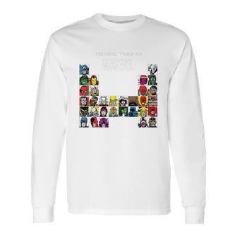 Marvel Periodic Table Of Heroes & Villains Retro T-Shirt Long Sleeve T-Shirt | Favorety UK