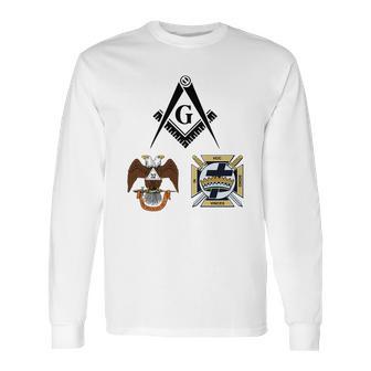 Mens Mason Scottish York Rite Masonic Black Down Long Sleeve T-Shirt | Favorety AU