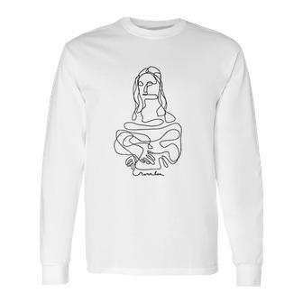 Mona Lisa One Line Drawing Long Sleeve T-Shirt | Favorety DE