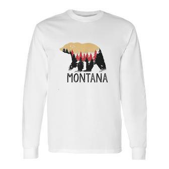 Montana Vintage Grizzly Bear Nature Outdoor Souvenir Gift Long Sleeve T-Shirt | Favorety