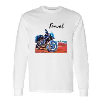 Motorcycle Travel Adventure Photo Art Triumph Moto Bike Long Sleeve T-Shirt | Favorety UK