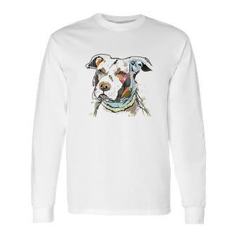 The Mountain Pet Pitbull Cotton Paper Pitbull Long Sleeve T-Shirt | Favorety DE