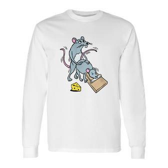 Mouse Screwing A Mouse In A Mousetrap Funny Joke T-Shirt Long Sleeve T-Shirt | Favorety DE