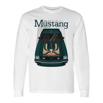 Mustang King Cobra 1978 Aqua Metallic Long Sleeve T-Shirt | Favorety