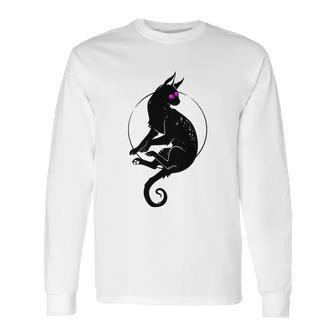 Mystic Black Cat With Third Eye Long Sleeve T-Shirt | Favorety