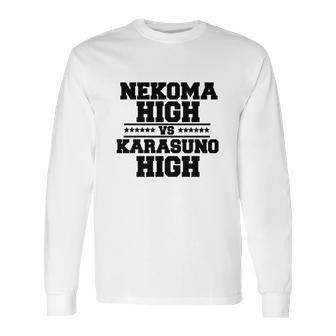 Nekoma High Vs Karasuno High Black Long Sleeve T-Shirt | Favorety