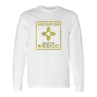 New Mexico Zia Symbol Distressed Hecho En New Mexico Long Sleeve T-Shirt | Favorety UK