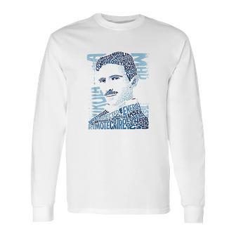 Nikola Tesla Illustration Long Sleeve T-Shirt | Favorety AU