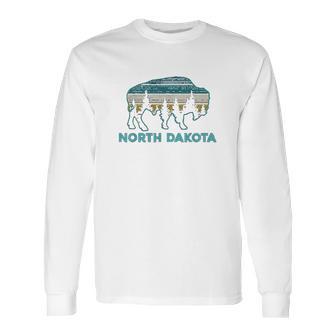 North Dakota Bison Vintage American Buffalo Souvenir Gift Long Sleeve T-Shirt | Favorety DE