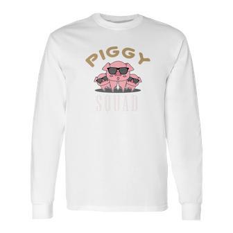 Piggy Squad Funny Cool Pigs Lover Pink Animal Tee Long Sleeve T-Shirt | Favorety UK