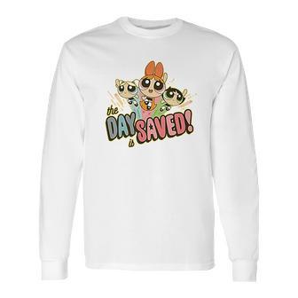 Powerpuff Girls The Day Is Saved Pattern Long Sleeve T-Shirt | Favorety