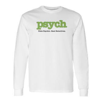 Psych Title Heather Ringer Long Sleeve T-Shirt | Favorety