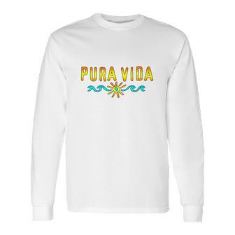 Pura Vida Costa Rica Surfing Beach Holidays Long Sleeve T-Shirt | Favorety DE