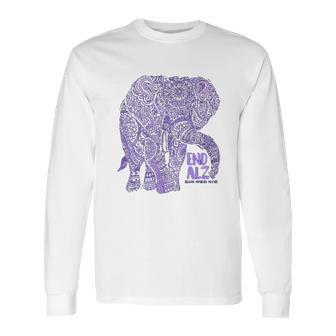 Purple Elephant Alzheimer Awareness Long Sleeve T-Shirt | Favorety