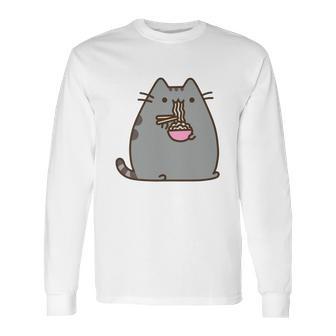 Pusheen The Cat Eating Noodles Long Sleeve T-Shirt | Favorety AU