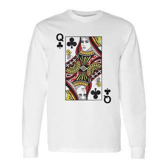 Queen Of Clubs Blackjack Playing Cards Long Sleeve T-Shirt | Favorety DE