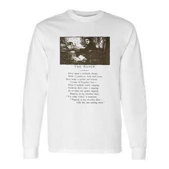 Raven Midnight Dreary Nevermore Literature Edgar Allan Poe Long Sleeve T-Shirt | Favorety